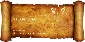 Milus Ida névjegykártya