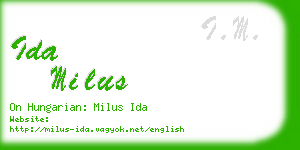 ida milus business card